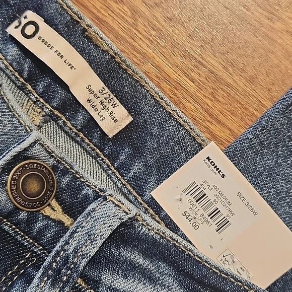 S O Goods for life blue jeans 3/26W JUNIOR - Picture 5 of 11
